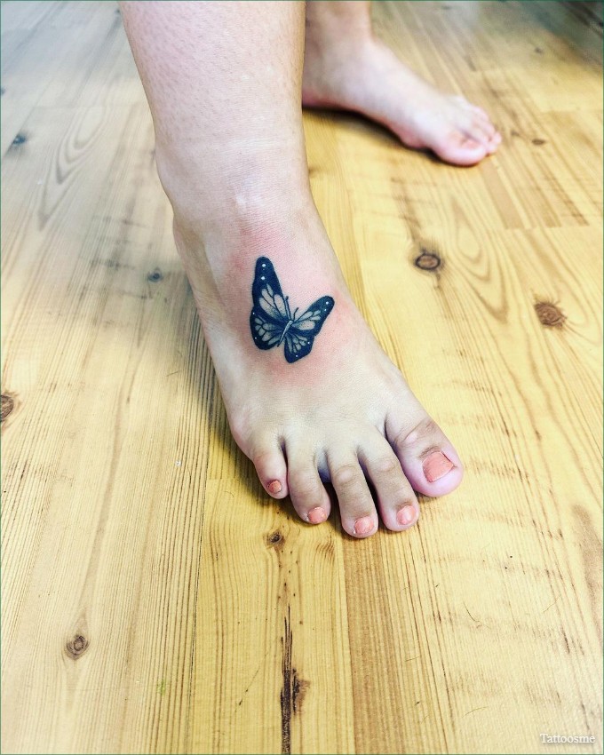 butterfly tattoo for foot 