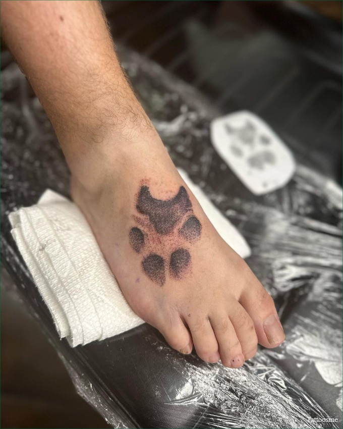 dog foot print tattoo 