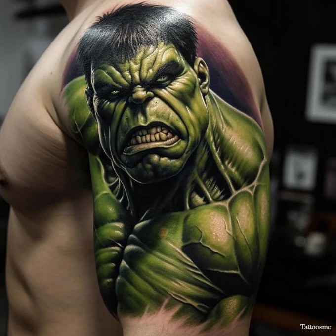 hulk half sleeve tattoo 