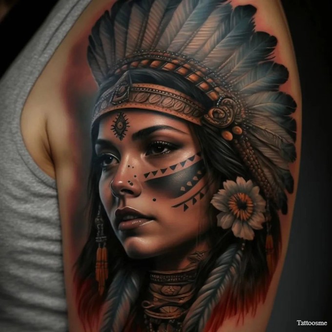 native american half sleeve tattoos 