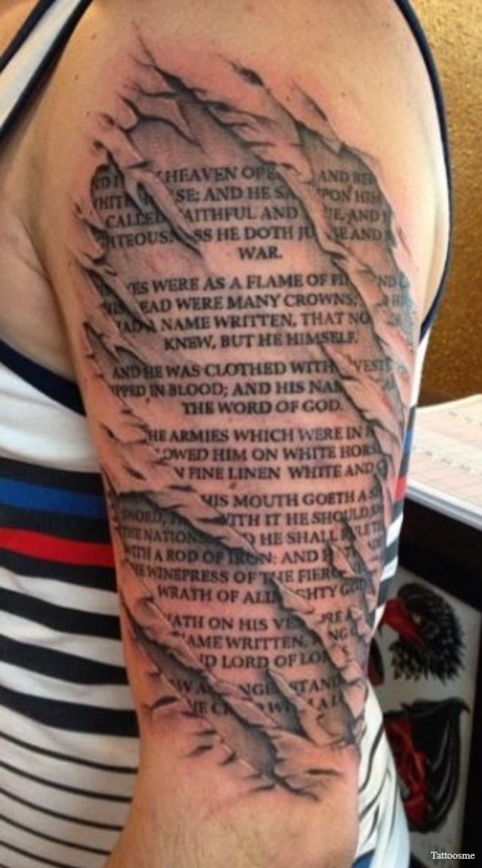 forearm half sleeve bible verse tattoos 