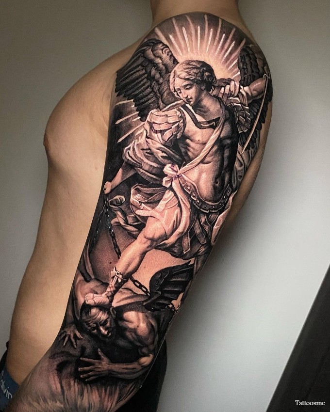 angel half sleeve tattoos