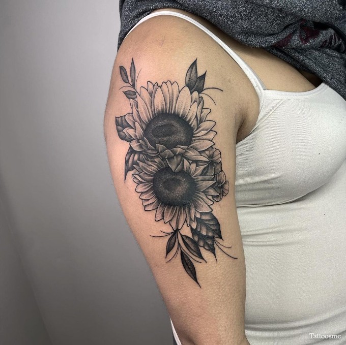 flower half sleeve tattoo 