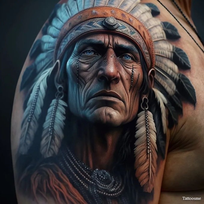 native american half sleeve tattoos