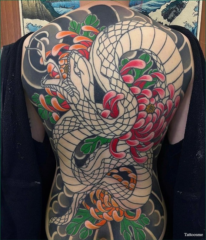 Japanese Snake Tattoo 
