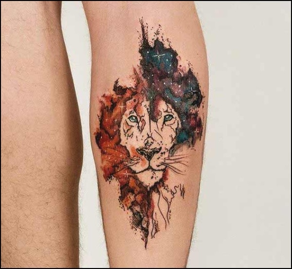watercolor leo tattoos