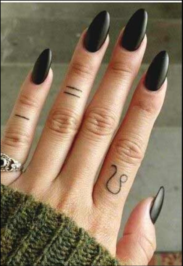leo tattoo finger
