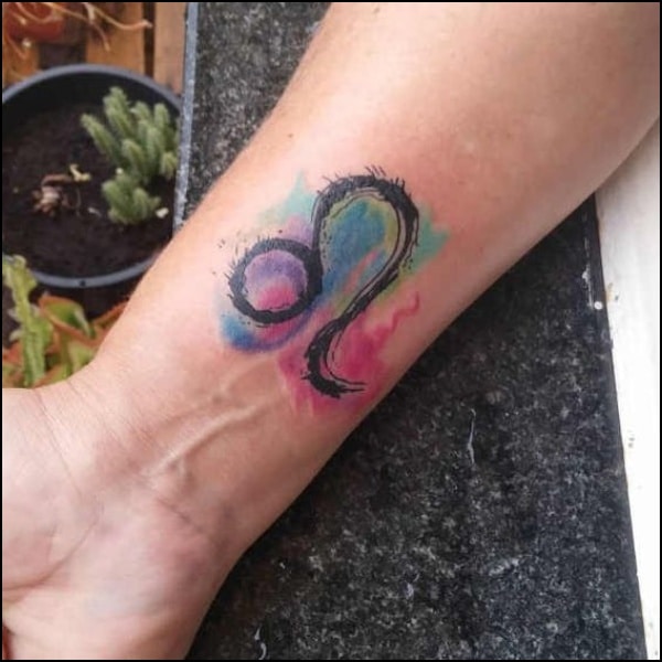 watercolor leo tattoo