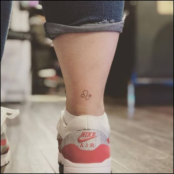 cute small leo tattoos for ankle