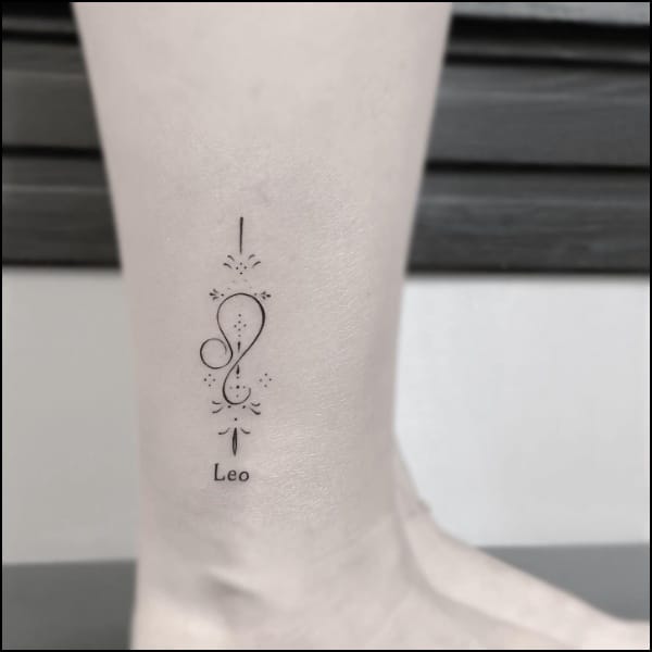 leo tattoo ankle
