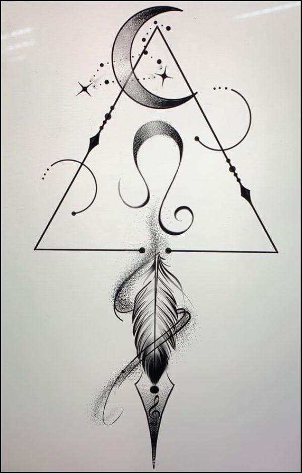 leo geometric sign tattoos