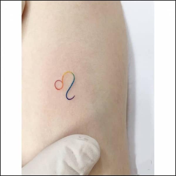 colorful small zodiac sign tattoos for those who wants mini leo tattoo on thier arm