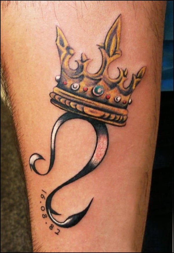 leo zodiac sign with crown