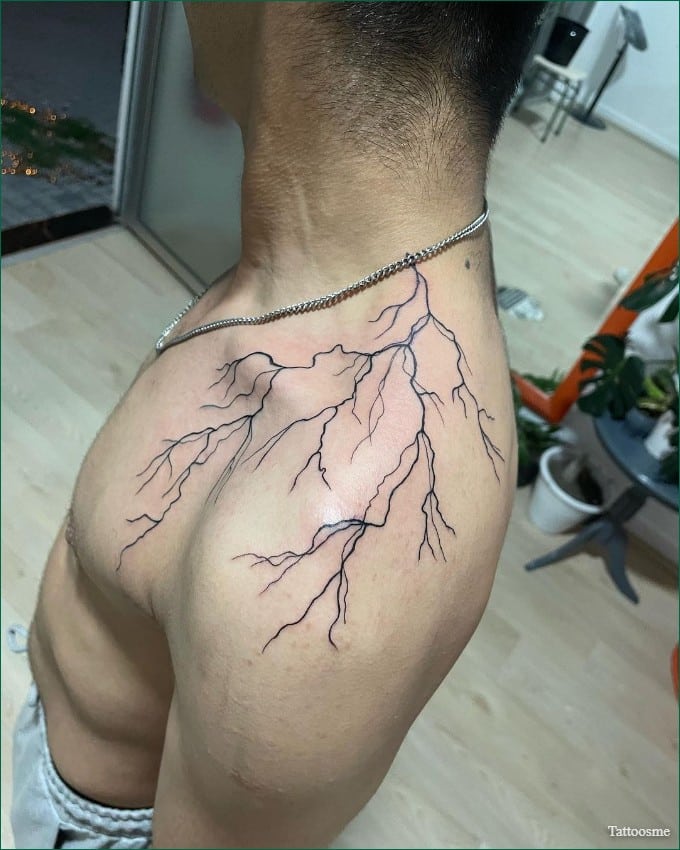 lightning shoulder tattoo