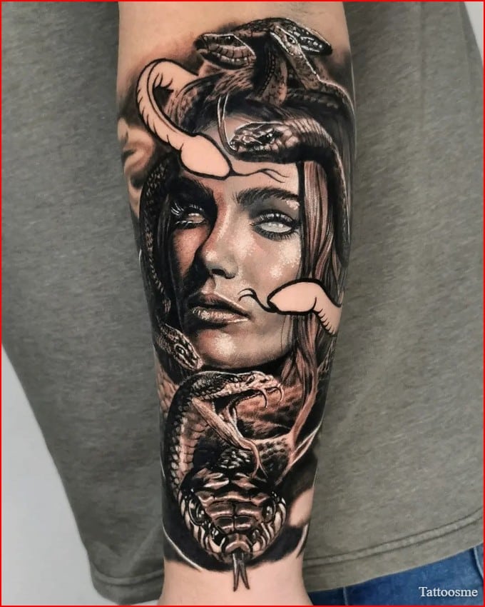 medusa tattoo leg