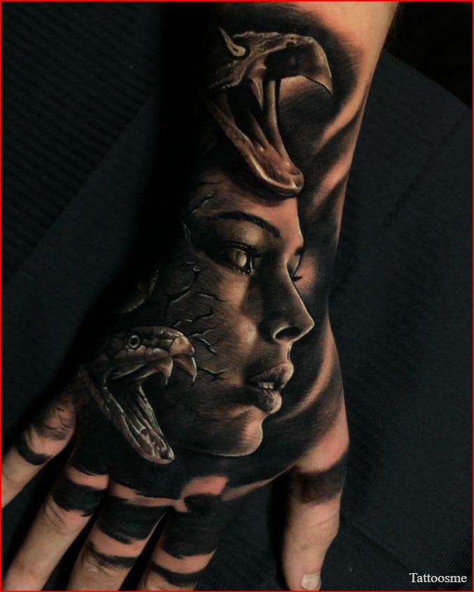 medusa tattoo hand