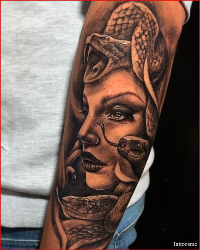 medusa tattoo inner arm