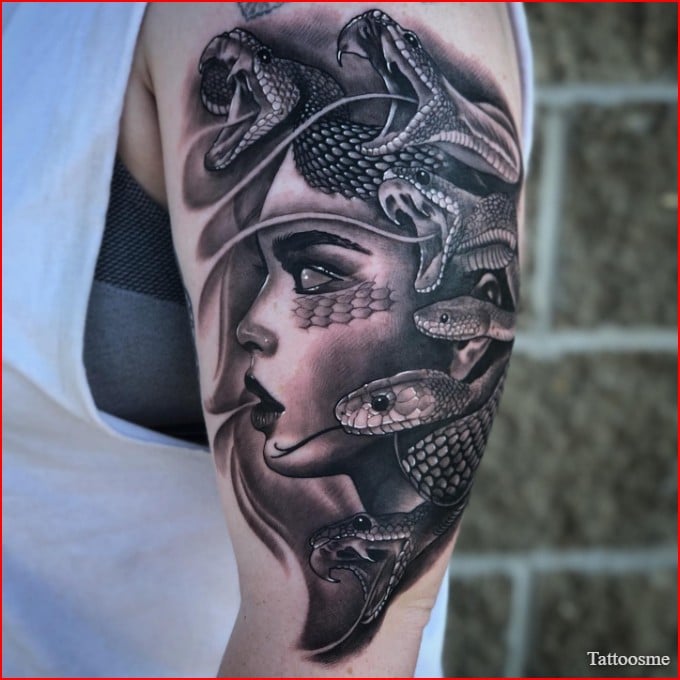 medusa tattoo arm sleeve
