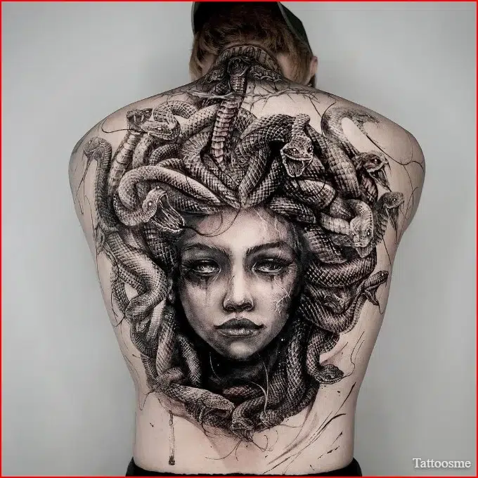 medusa tattoo designs on back for men who wants a full large size medusa tattoo