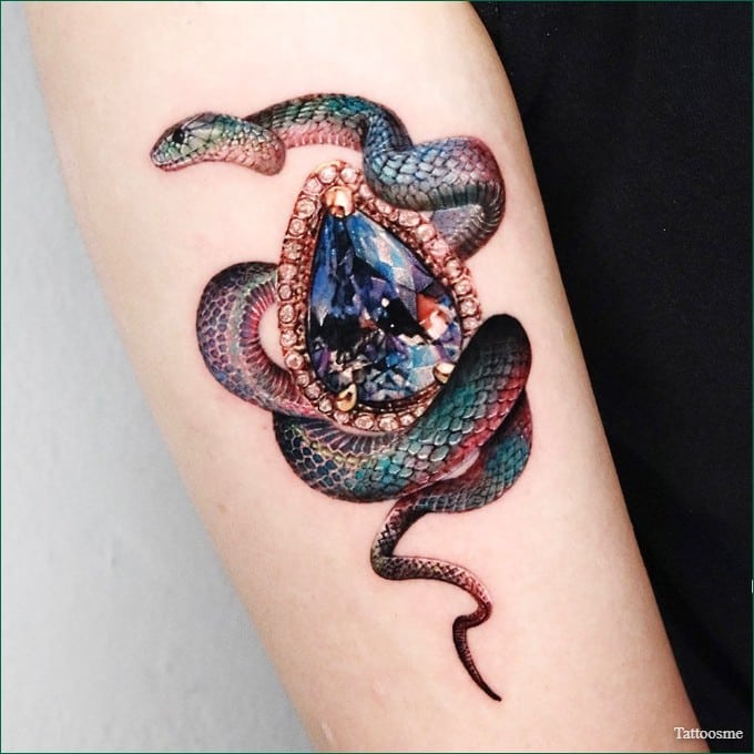minimalist snake tattoo