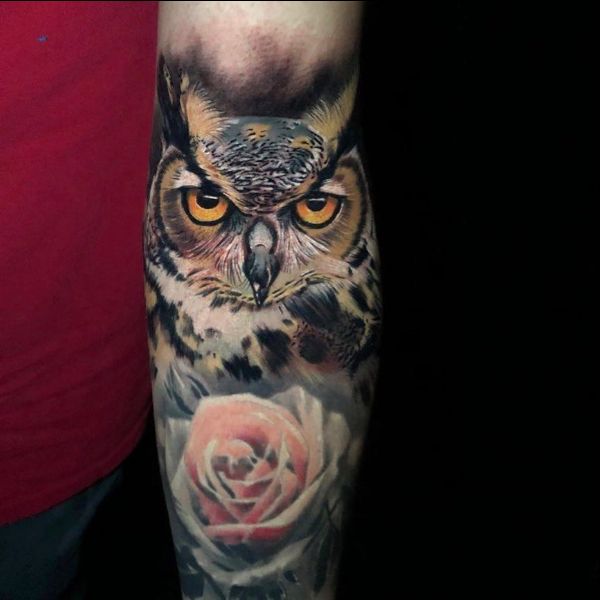 traditional owl tattoo