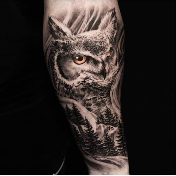 barn owl tattoo
