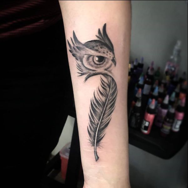 owl eyes tattoo