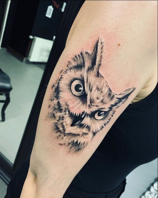 simple owl tattoo