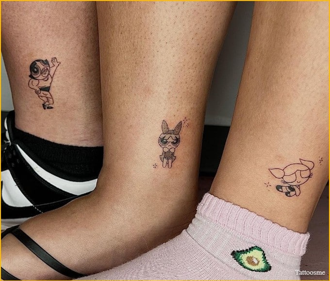 The Powerpuff Girls tattoos for siblings