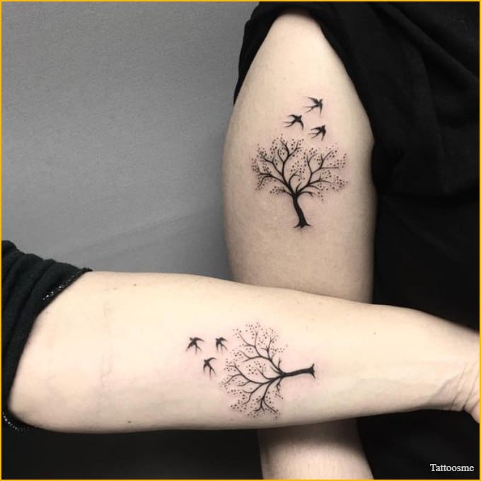 sibling tree tattoos