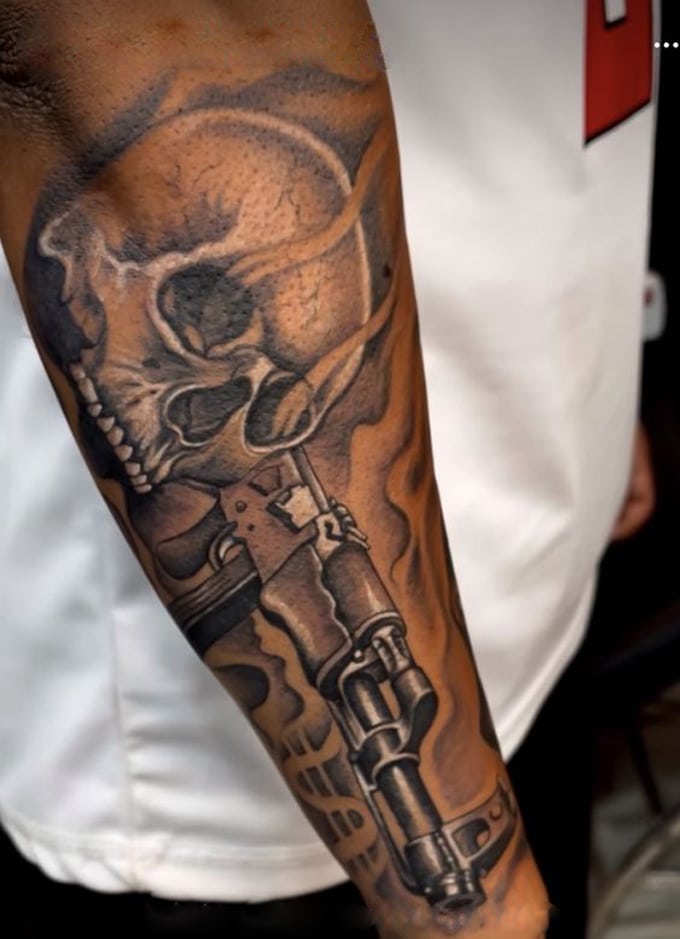 sidhu moose wala arm tattoo