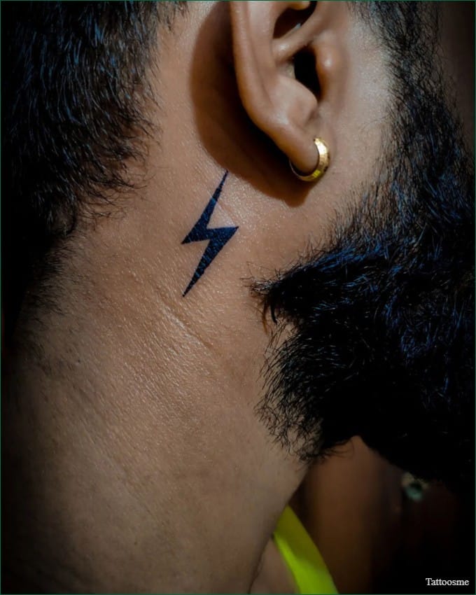 lightning bolt tattoo on neck