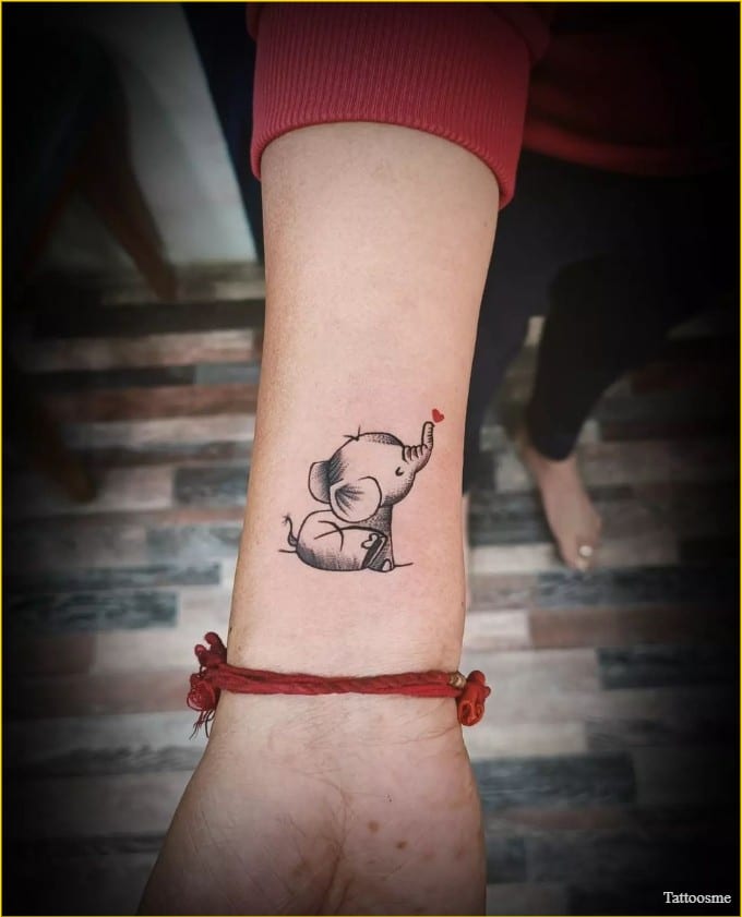 small elephant tattoo