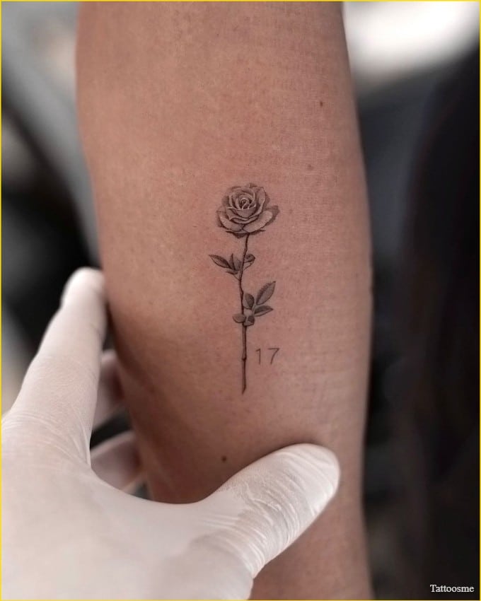 small rose tattoo