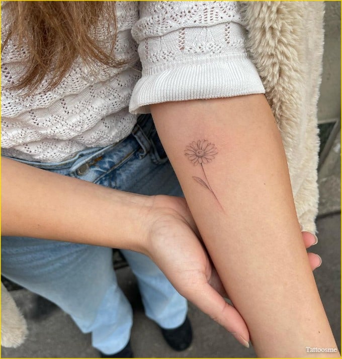 small sunflower tattoo