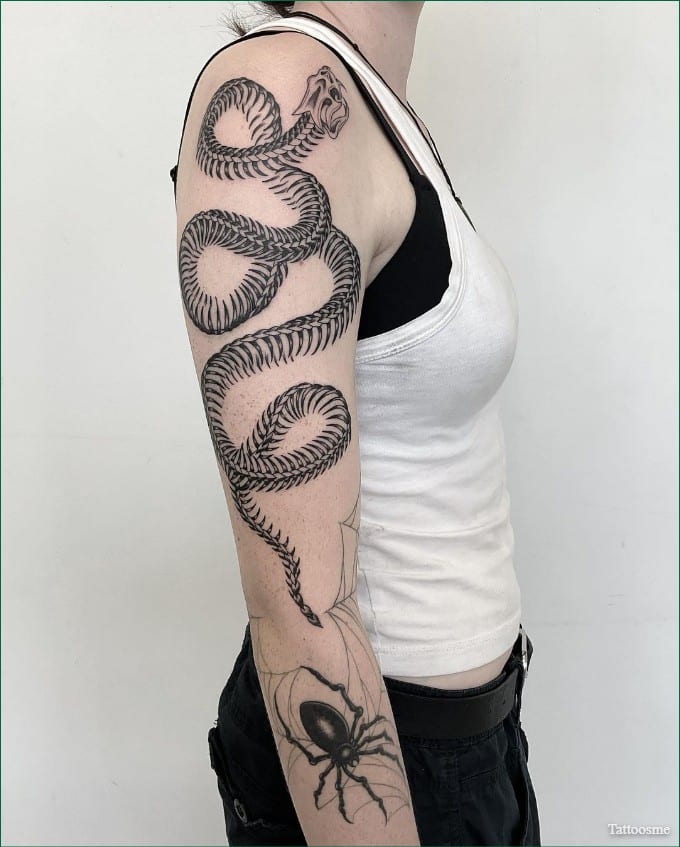 snake skeleton tattoo