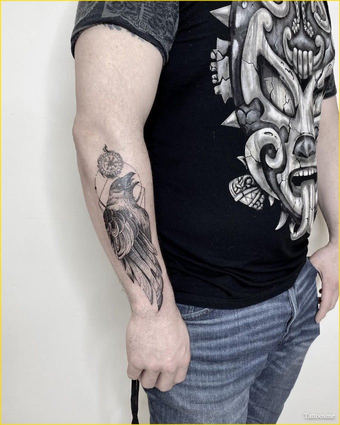 viking raven tattoo designs