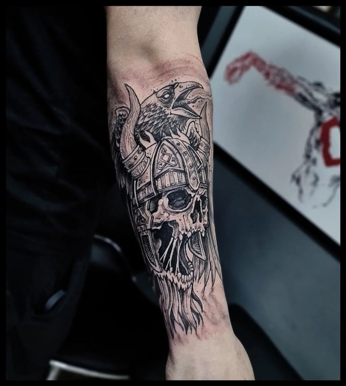 viking skull tattoo