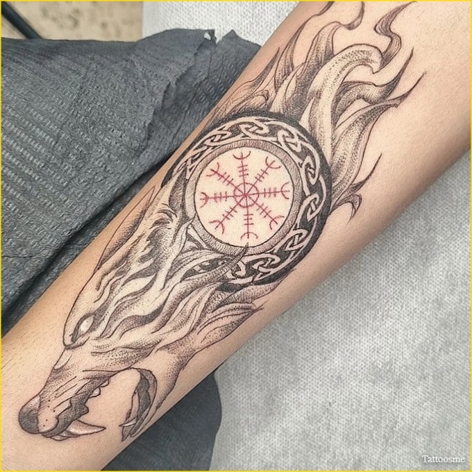 viking wolf tattoo