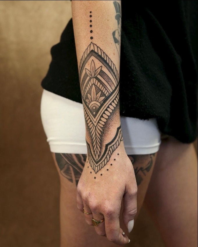 mandala wrist tattoos