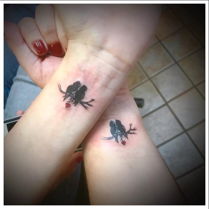 small birds tattoos for couple