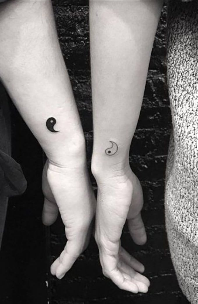 yin yang wrist tattoos