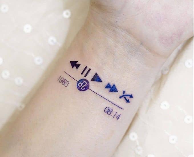 Matching music themed best friends wrist tattoos