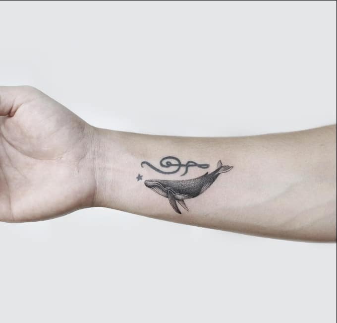 small whale tattoos for wrist